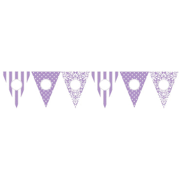 Lilac Personalized Pennant Banner 24pcs Decorations - Party Centre