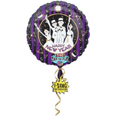 Happy New Year Singing Balloon 28in Balloons & Streamers - Party Centre