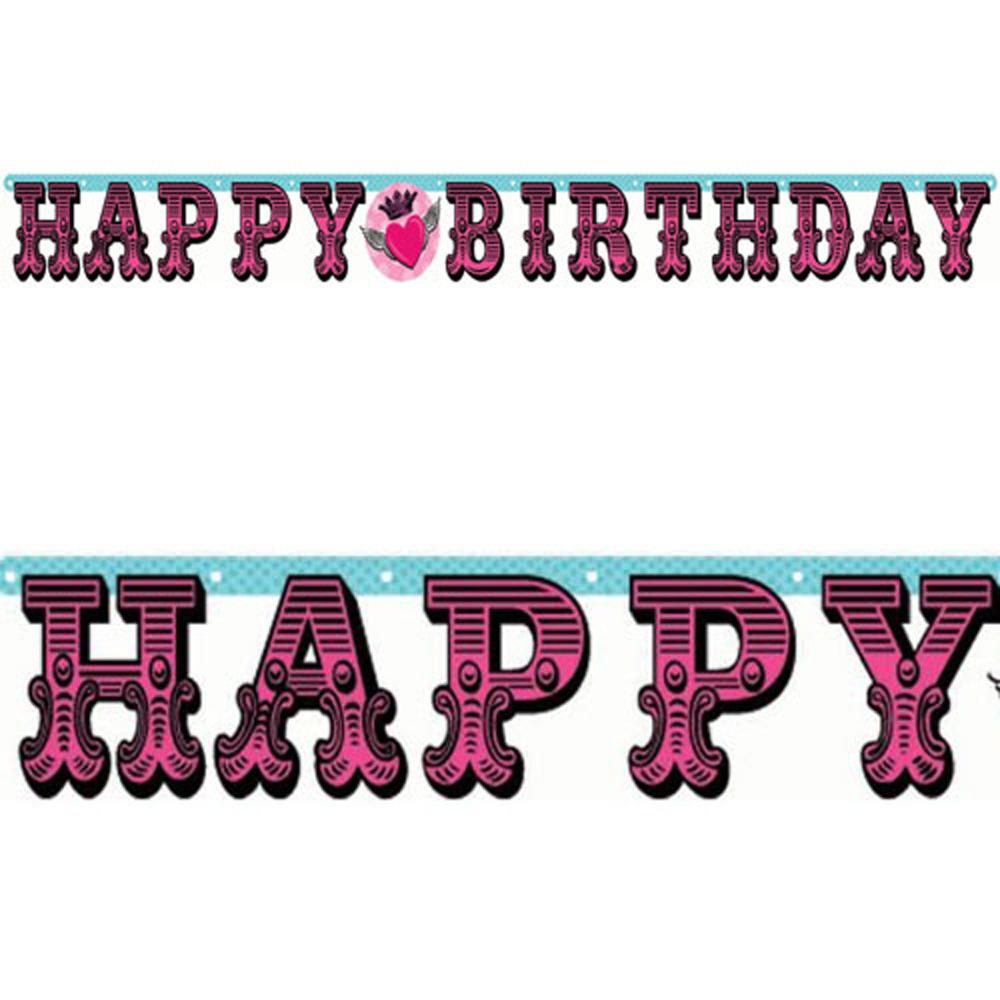 Rocker Girl Happy Birthday Letter Banner Decorations - Party Centre