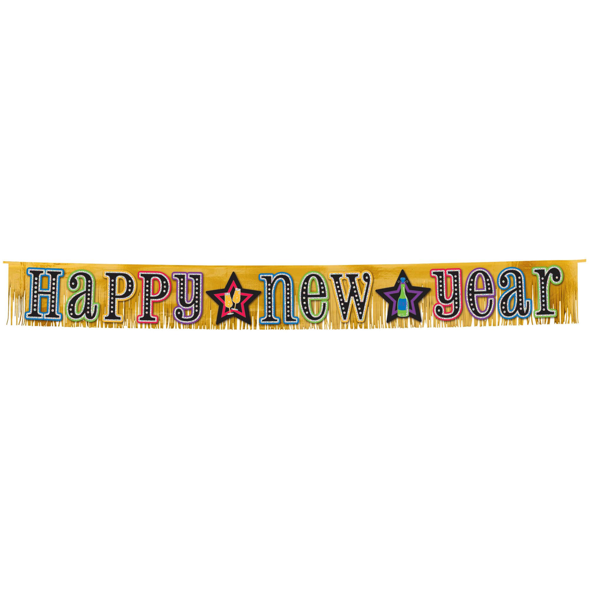 New Year's Giant Fringe Letter Banner 9ft Decorations - Party Centre