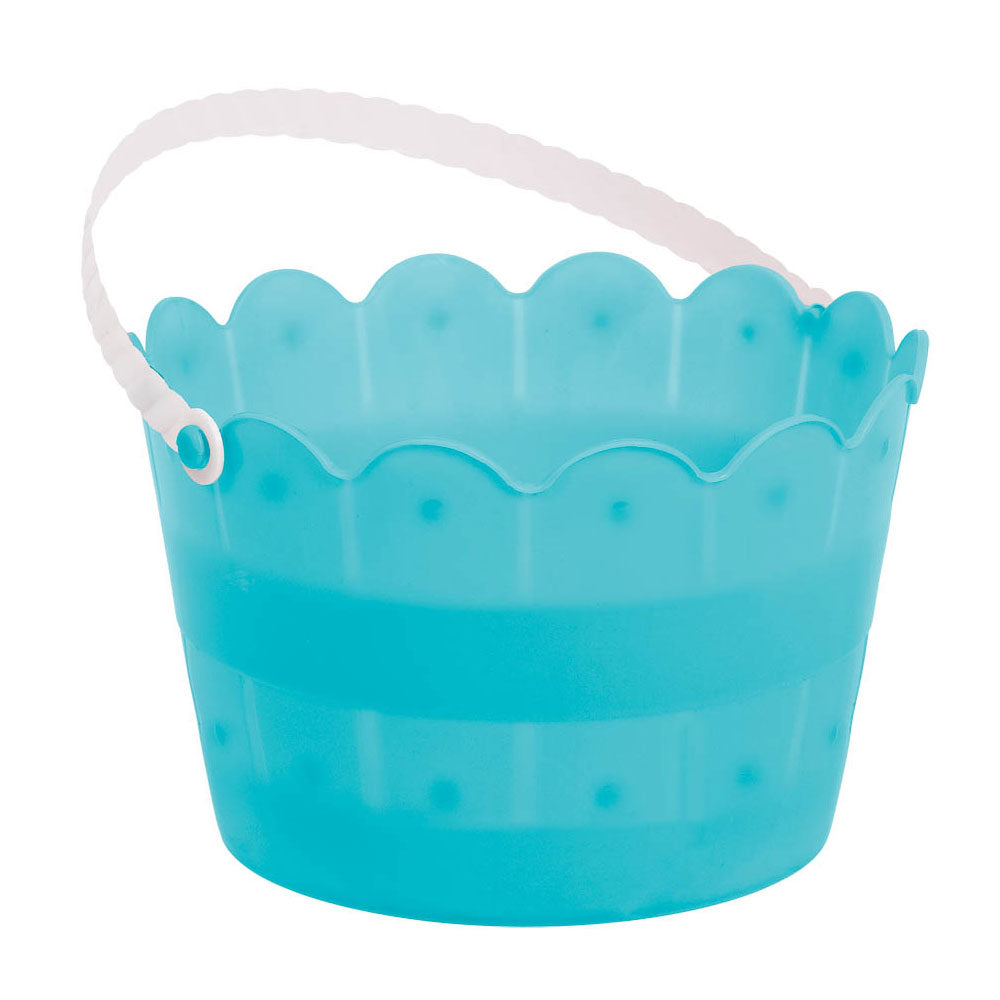 Easter Plastic Scalloped Blue Bucket Favours - Party Centre