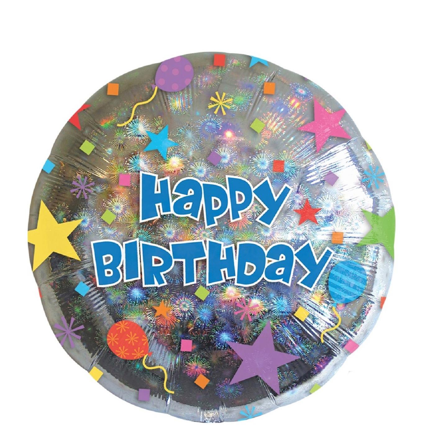 Happy Birthday Confetti Foil Balloon 45cm Balloons & Streamers - Party Centre