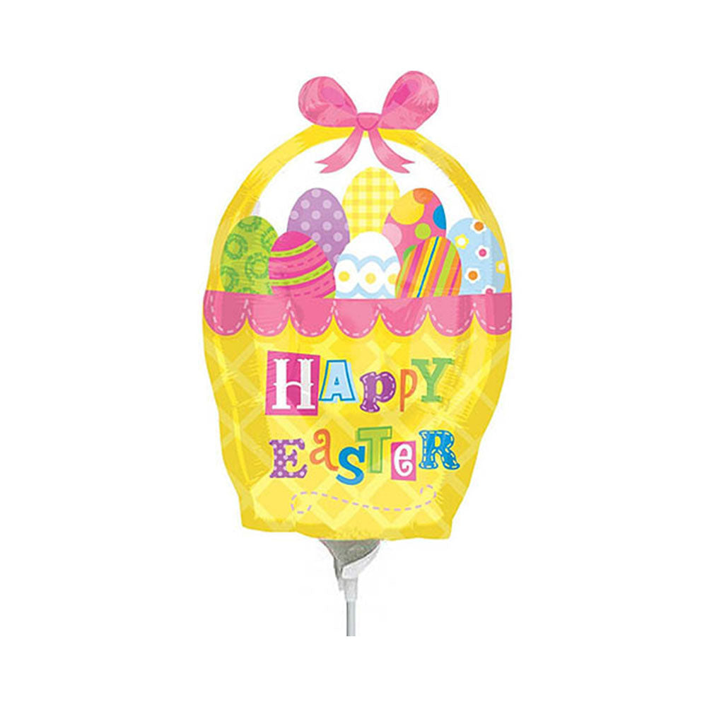 Happy Easter Basket Mini Shape Balloon 9in Balloons & Streamers - Party Centre
