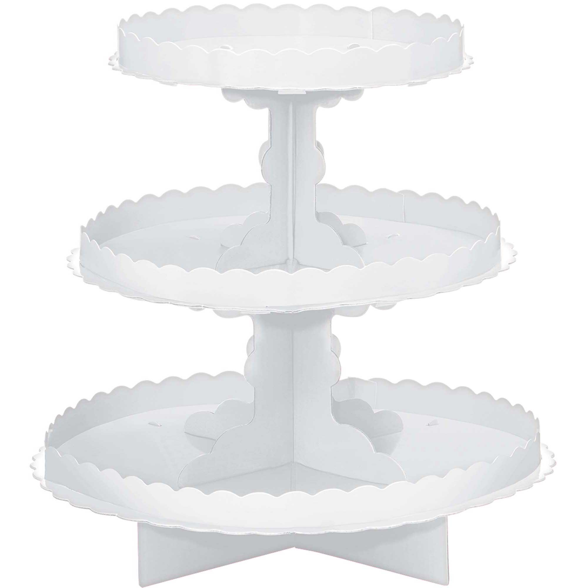 White 3 Level Treat Stand 29cm Party Accessories - Party Centre