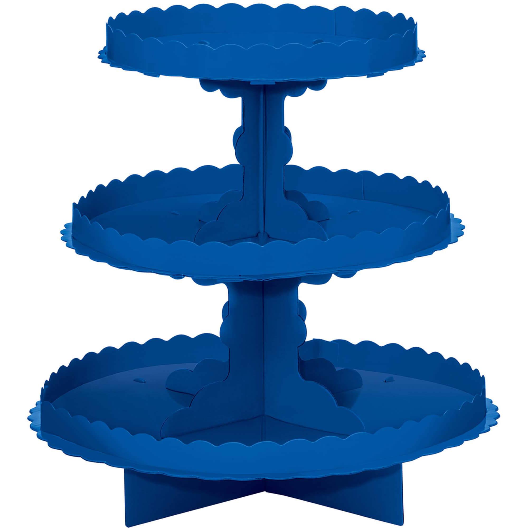 Bright Royal Blue 3 Level Treat Stand 29cm Party Accessories - Party Centre
