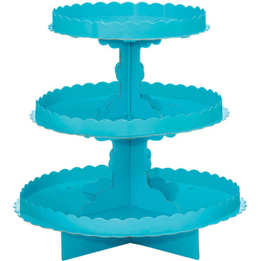 Carribean Blue 3 Level Treat Stand 29cm Party Accessories - Party Centre