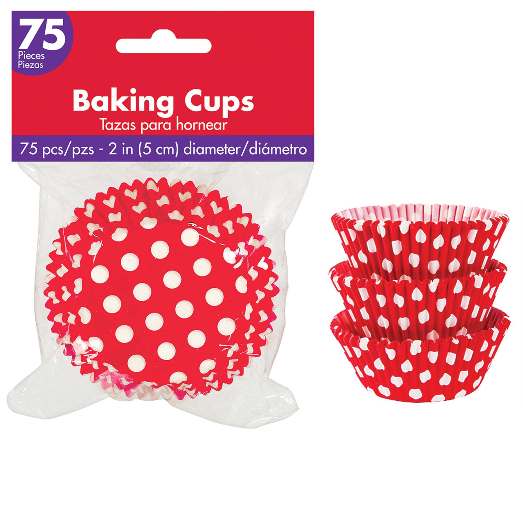 Red Dots Cupcake Cases 50mm, 75pcs Party Accessories - Party Centre