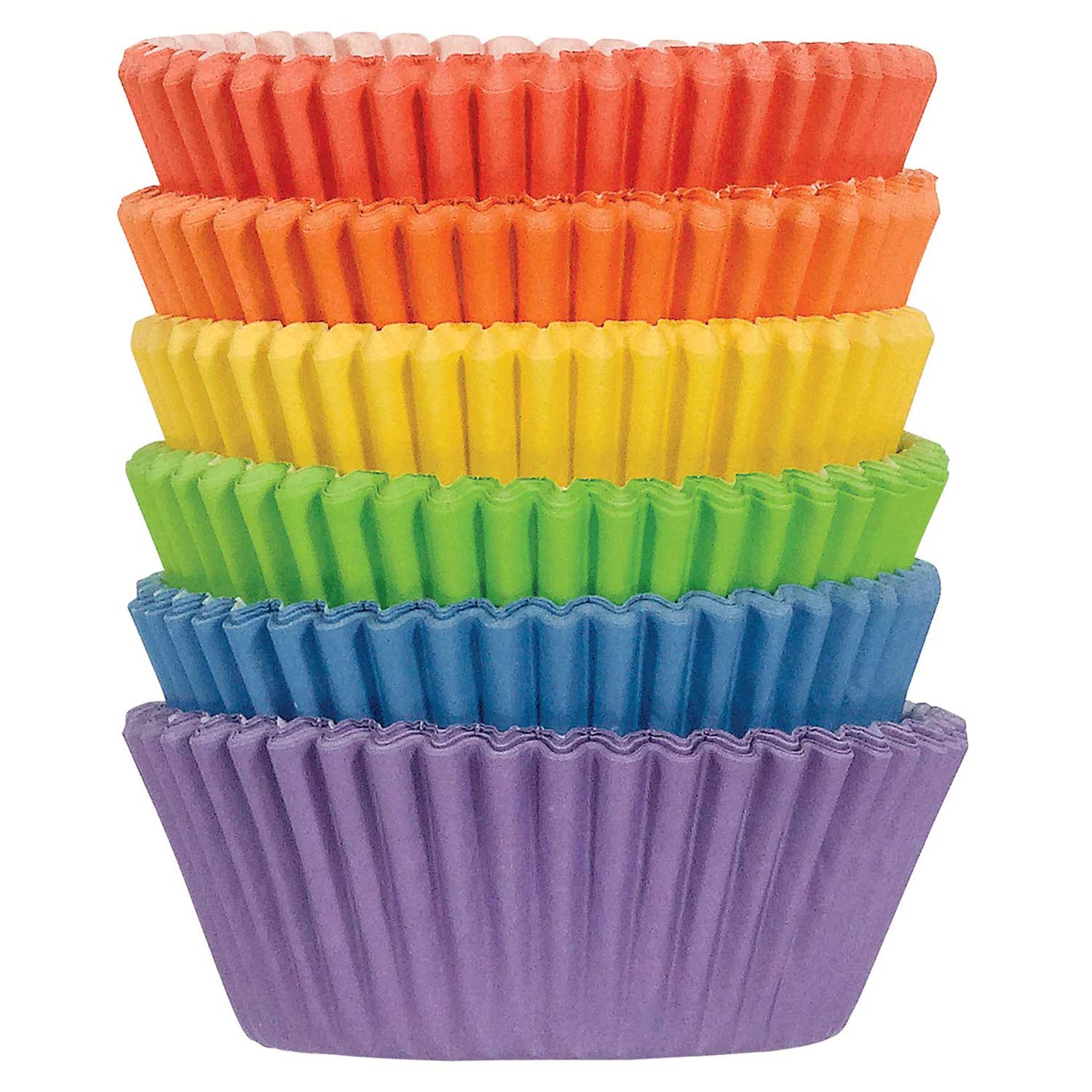 Brights Rainbow Cupcake Cases 50mm, 150pcs Party Accessories - Party Centre