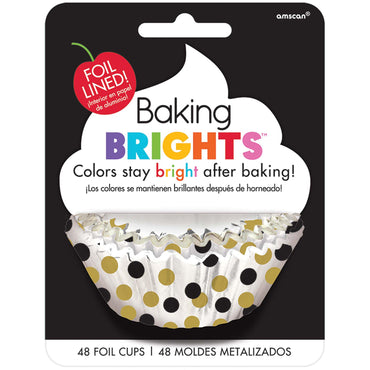 Brights-Black Cupcake Cases 50mm, 48pcs Party Accessories - Party Centre