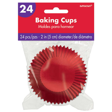 Red Foil Cupcake Cases 2in, 24pcs Party Accessories - Party Centre