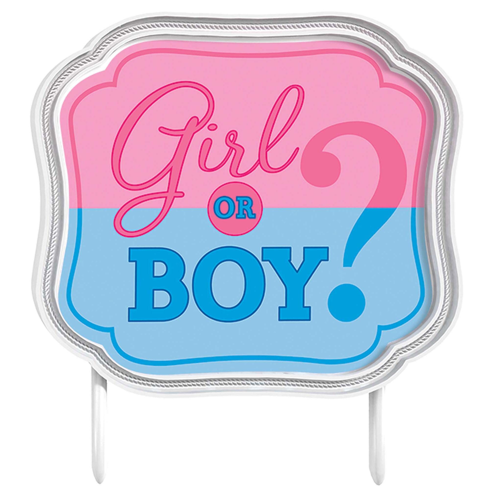 Girl Or Boy? Plastic Cake Topper Party Accessories - Party Centre