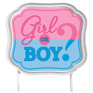 Girl Or Boy? Plastic Cake Topper Party Accessories - Party Centre
