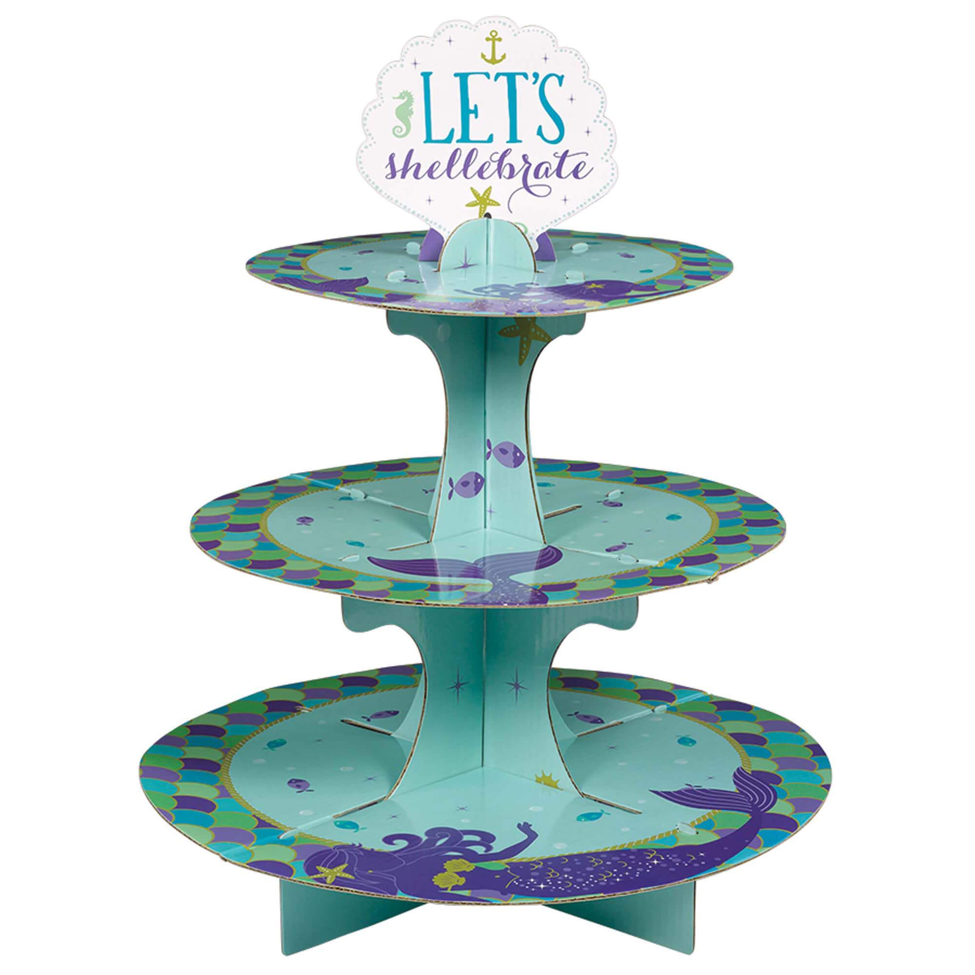 Mermaid Wishes Cardboard Cupcake Stand Party Accessories - Party Centre