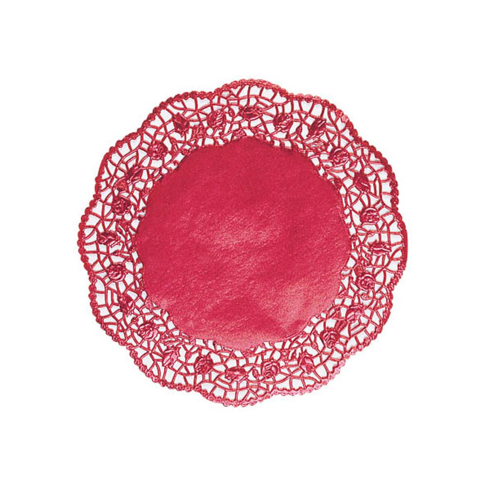 Round Red Foil Doilies 10.5in, 6pcs Party Accessories - Party Centre