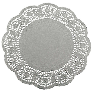 Round Silver Foil Doilies 10.5in, 6pcs Party Accessories - Party Centre