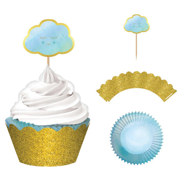 Oh Baby! Boy Hot Stamped Cupcake Kit 24pcs Party Accessories - Party Centre