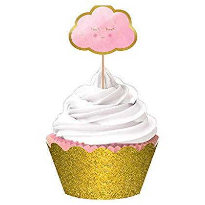 Oh Baby! Girl Hot Stamped Cupcake Kit 24pcs Party Accessories - Party Centre