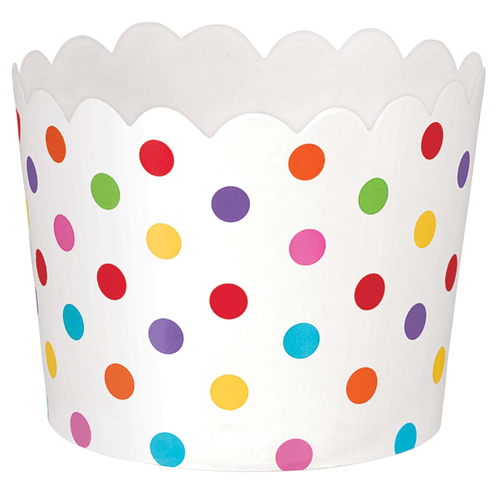 Rainbow Paper Mini Small Scalloped Dots Snack Cup 36pcs Candy Buffet - Party Centre