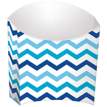 Blue Paper Mini Chevron Snack Container 24pcs Candy Buffet - Party Centre