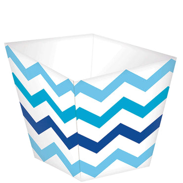 Blue Paper Mini Chevron Snack Treat Cups 36pcs Candy Buffet - Party Centre
