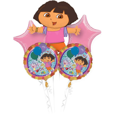 Dora Balloon Bouquet 5pcs Balloons & Streamers - Party Centre