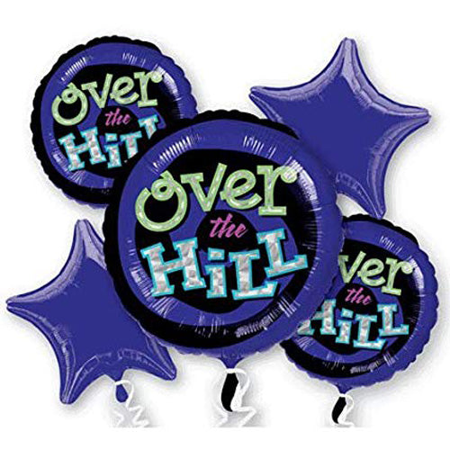 Over The Hill Balloon Bouquet 5pcs Balloons & Streamers - Party Centre