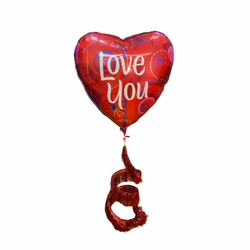 Love You Coil Tail Balloon