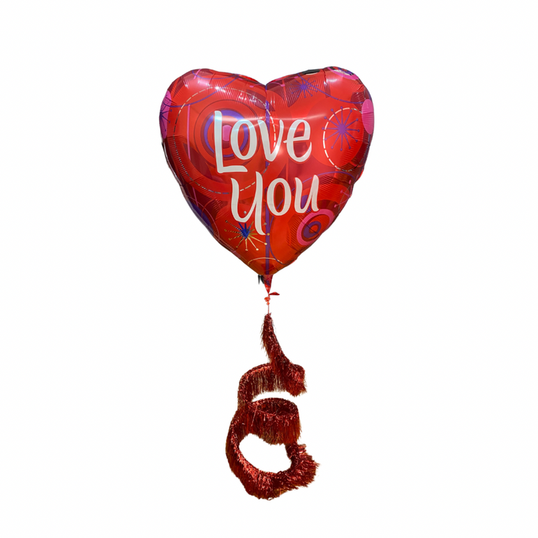 Love You Coil Tail Balloon
