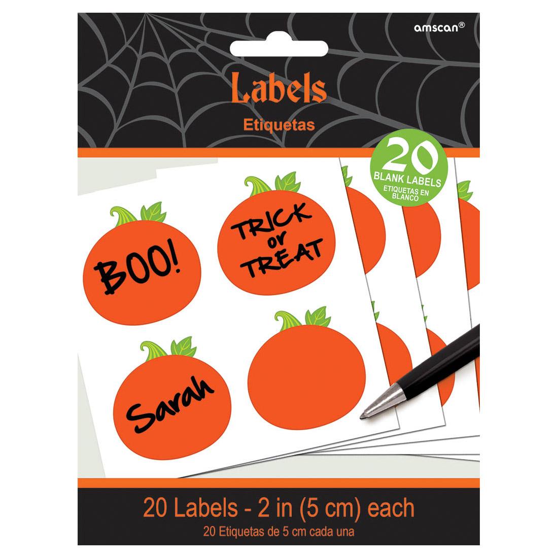 Halloween Pumpkin Labels 2in, 20pcs Party Accessories - Party Centre