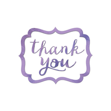 Lavender Thank You Stickers 50pcs Favours - Party Centre