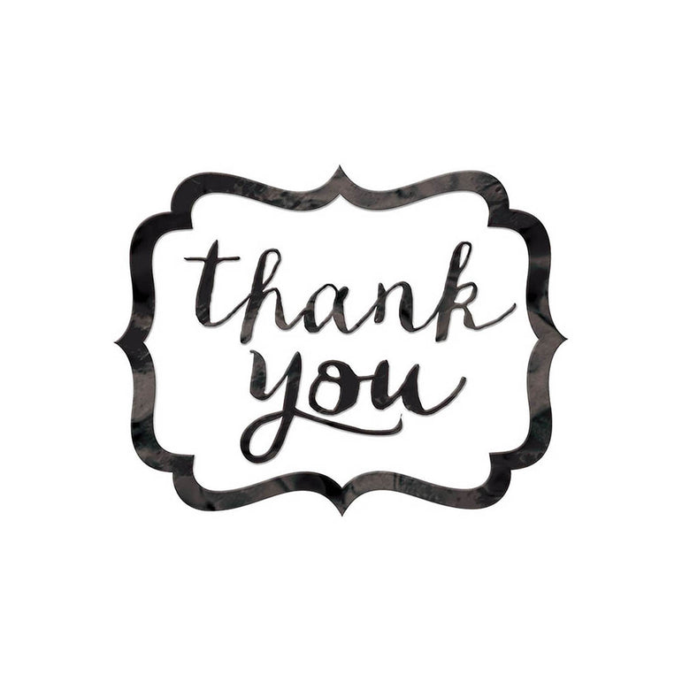 Black Thank You Stickers 50pcs Favours - Party Centre