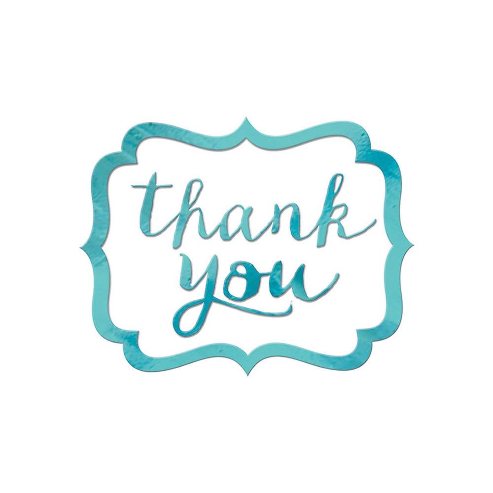 Robins Egg Blue Thank You Stickers 50pcs Favours - Party Centre