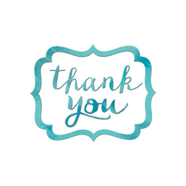 Robins Egg Blue Thank You Stickers 50pcs Favours - Party Centre