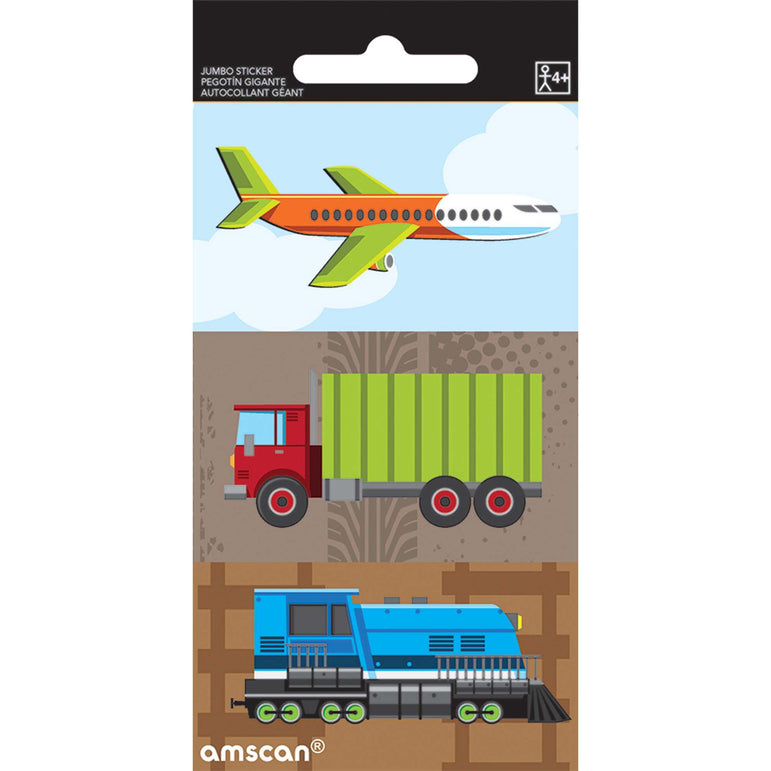 Trucks Planes Jumbo Sticker Party Favors - Party Centre