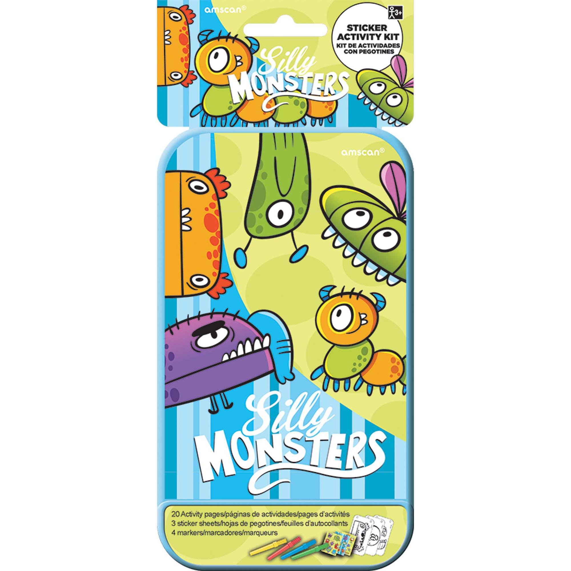 Silly Monster Sticker Activity Kit Party Favors - Party Centre
