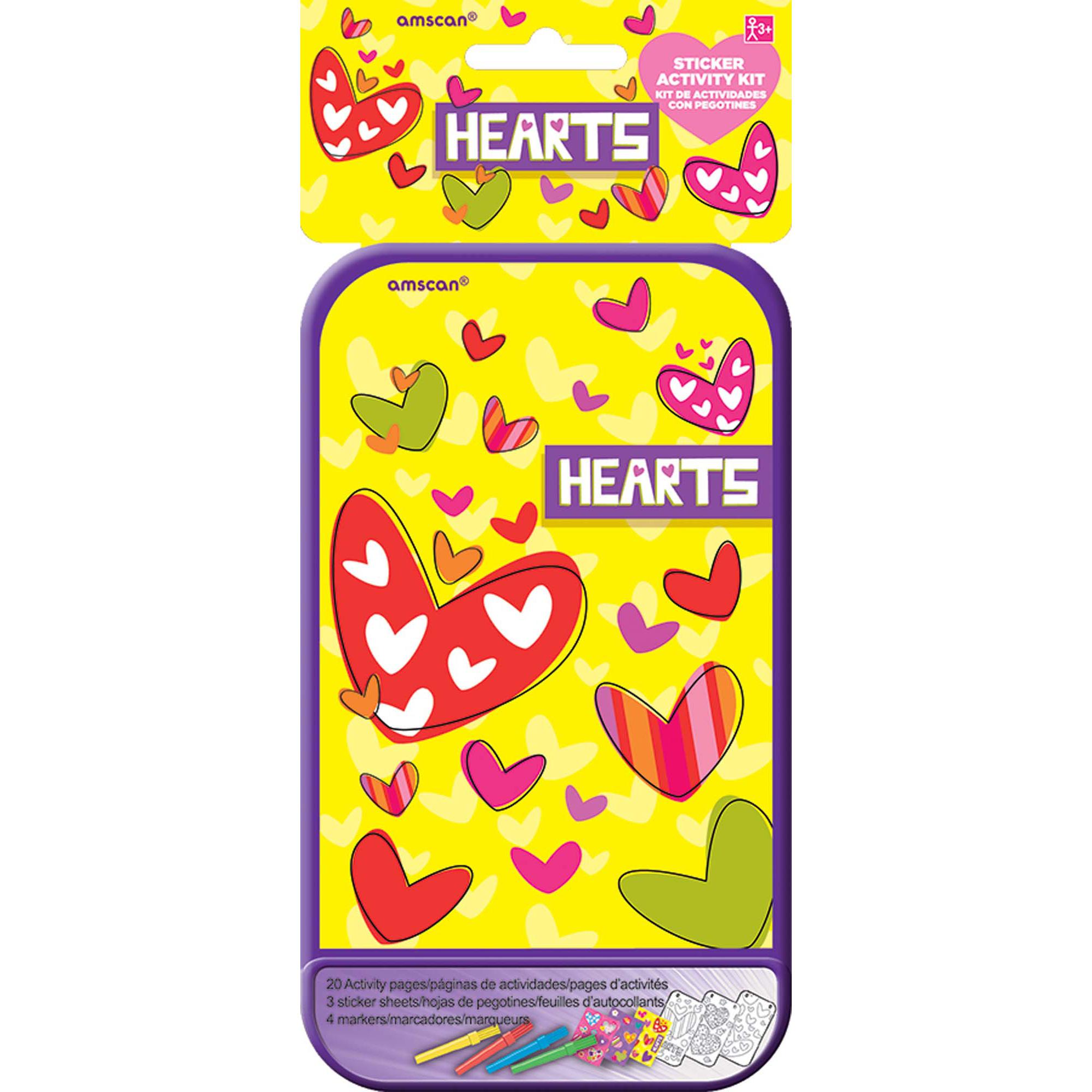 Hearts Sticker Activity Kit Party Favors - Party Centre