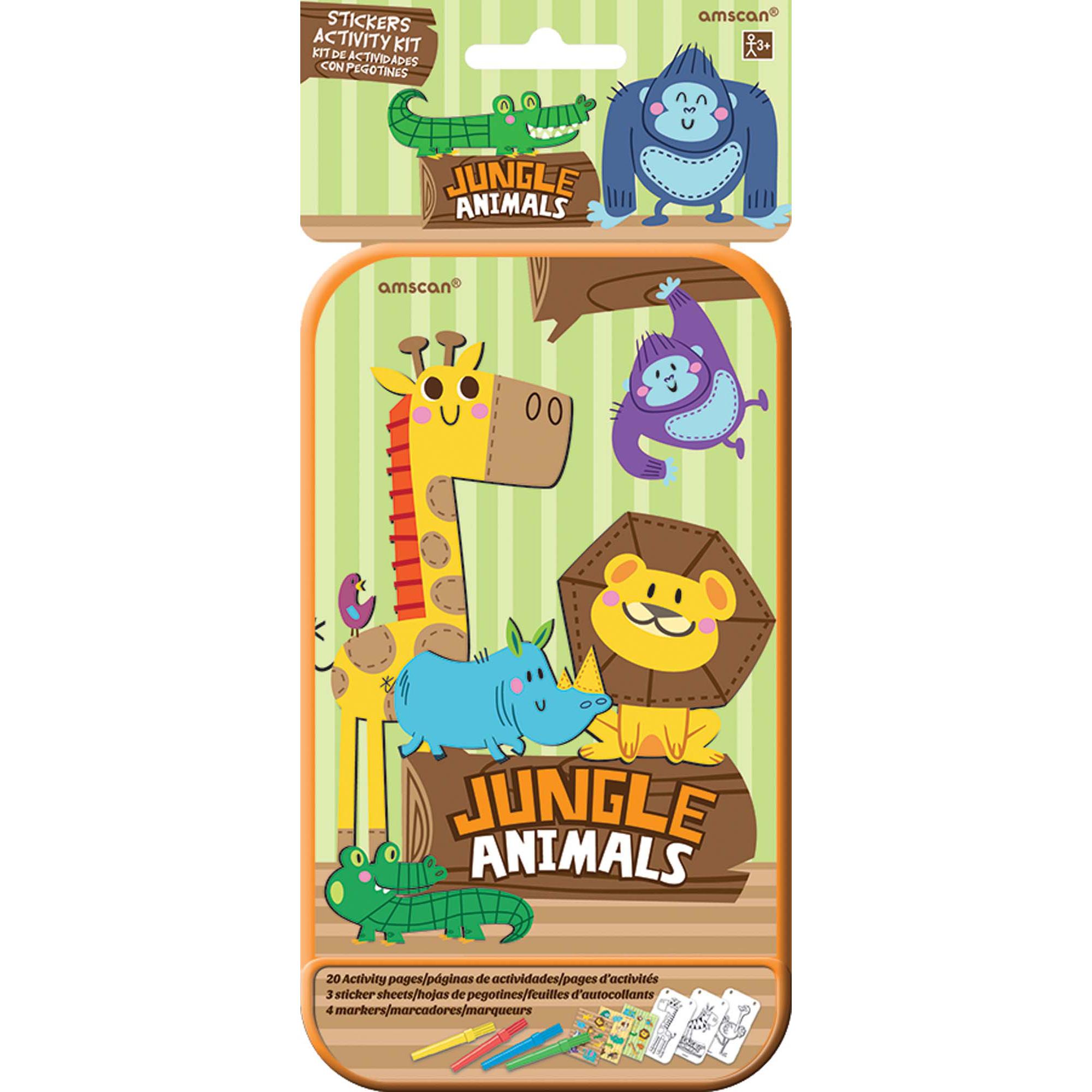Jungle Animal Sticker Activity Kit Party Favors - Party Centre