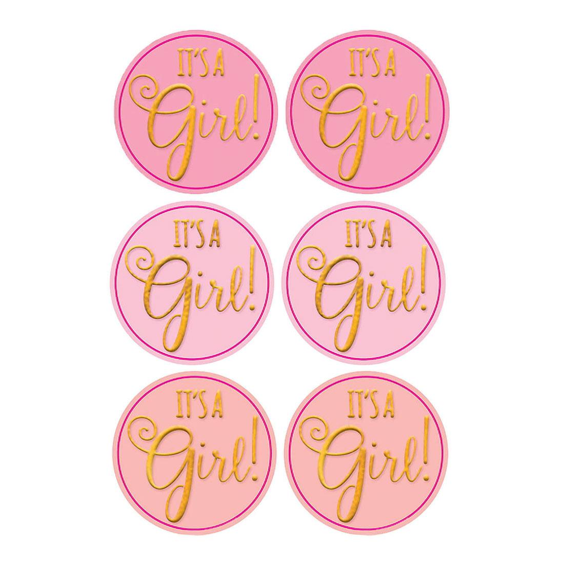 Girl Baby Shower Sticker Seals 25pcs Favours - Party Centre