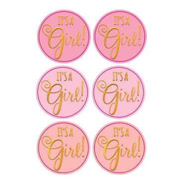 Girl Baby Shower Sticker Seals 25pcs Favours - Party Centre