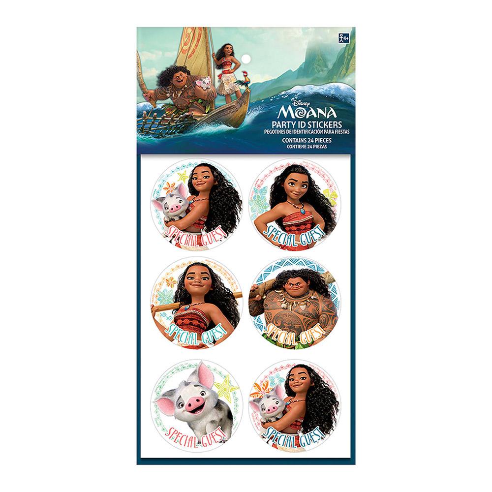 Disney Moana Party ID Paper Stickers 24pcs Favours - Party Centre