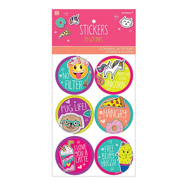 Selfie Celebration Stickers 24pcs Favours - Party Centre