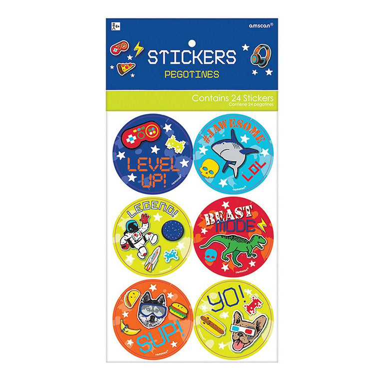Epic Party Sticker Favors 2in, 24pcs Favours - Party Centre