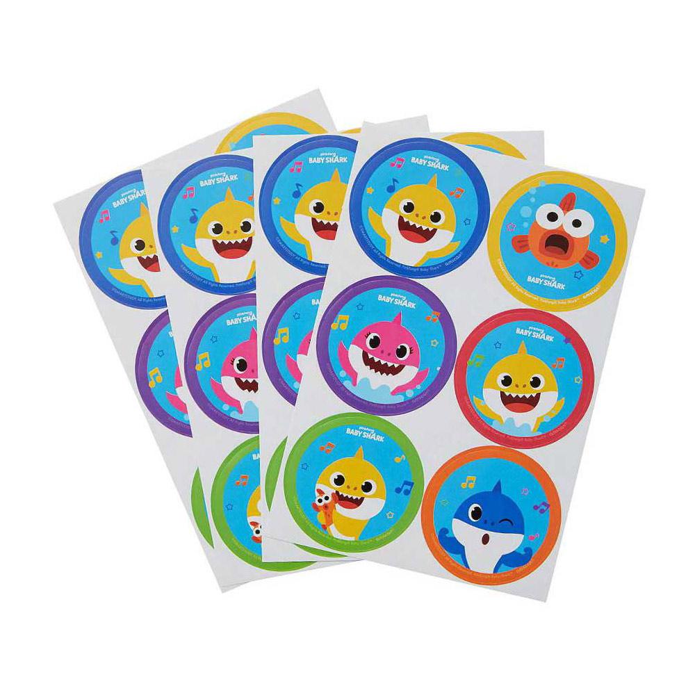Baby Shark Stickers 24pcs Favours - Party Centre