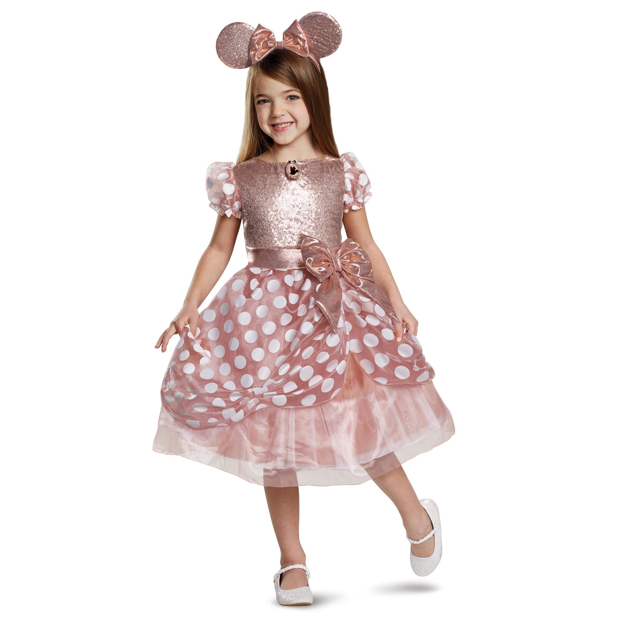 Child Disney Minnie Mouse Rose Gold Deluxe Costume