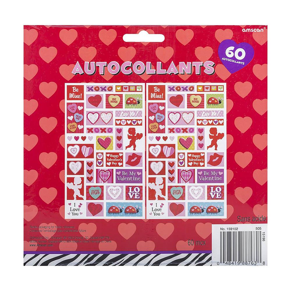 Valentine Printed Paper Sheet Sticker 2sheets Favours - Party Centre