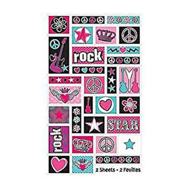 Rocker Girl Sticker Sheets 2pcs Favours - Party Centre