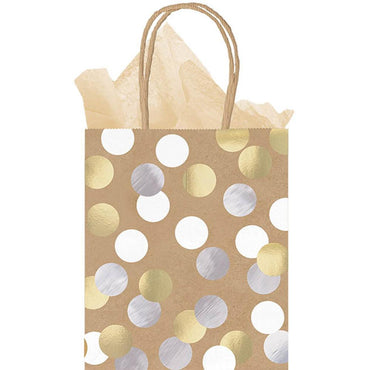 Gold & Silver Kraft Medium Kraft Bag Party Favors - Party Centre