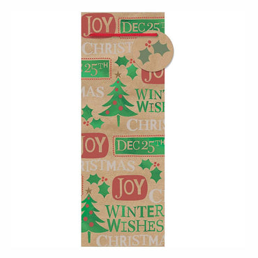 Contemporary Kraft Sayings Bottle Bag 14in H Party Favors - Party Centre