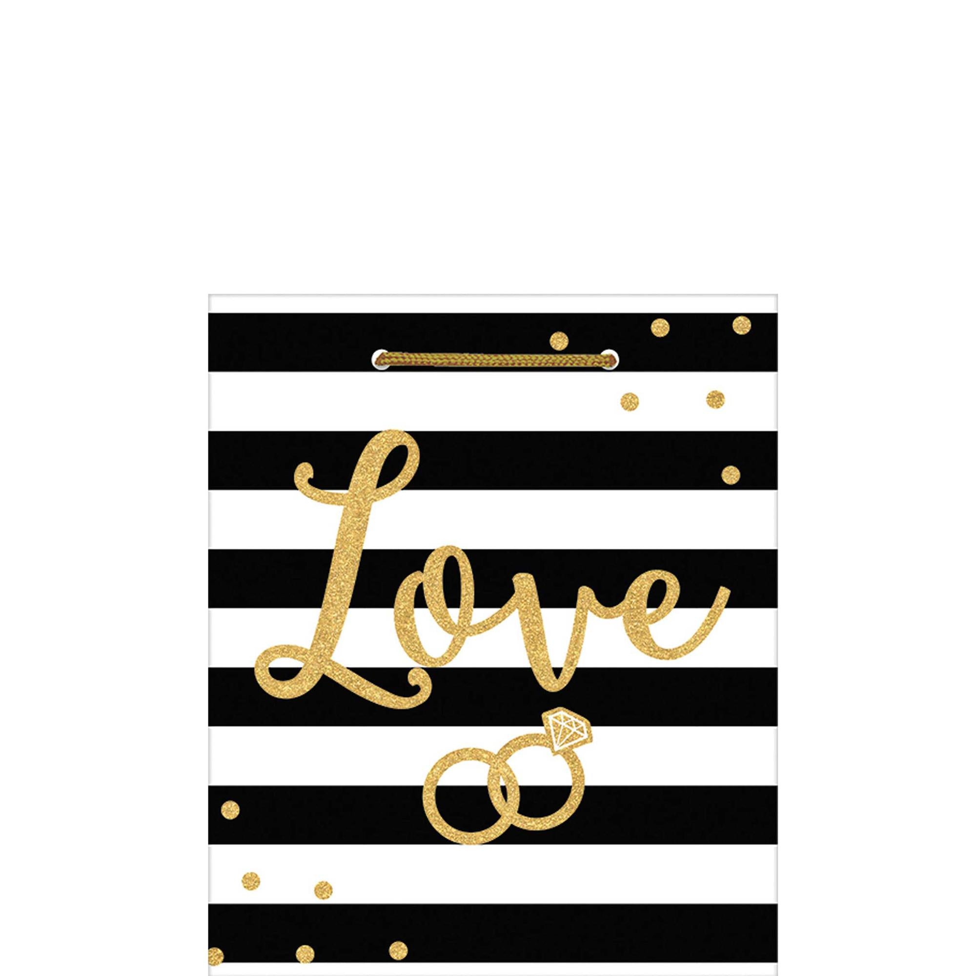 Love Black & White Wedding Medium Speciality Bag Party Favors - Party Centre