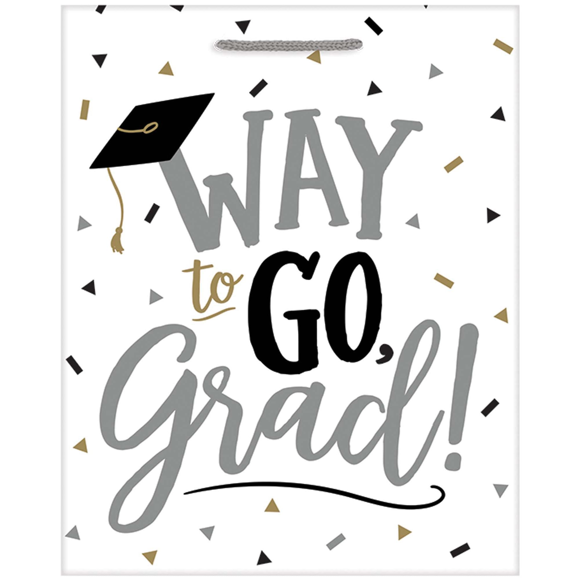 Way To Go Large Grad Glossy Gift Bag Party Favors - Party Centre